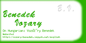 benedek vozary business card